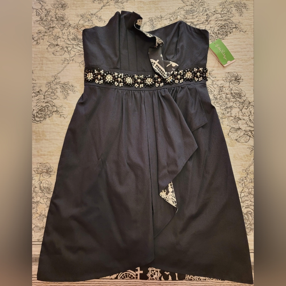 Lilly pulitzer crystal strapless dress